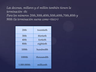 Numbers Th Ordinal numbers | PPTX