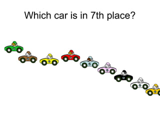 Which car is in 7th place? 
 