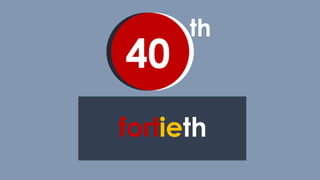 th
40
fortieth
 