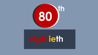 th
80
eightieth
 