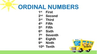 PRESENTATION OF LESSON - ORDINAL NUMBERS.pptx