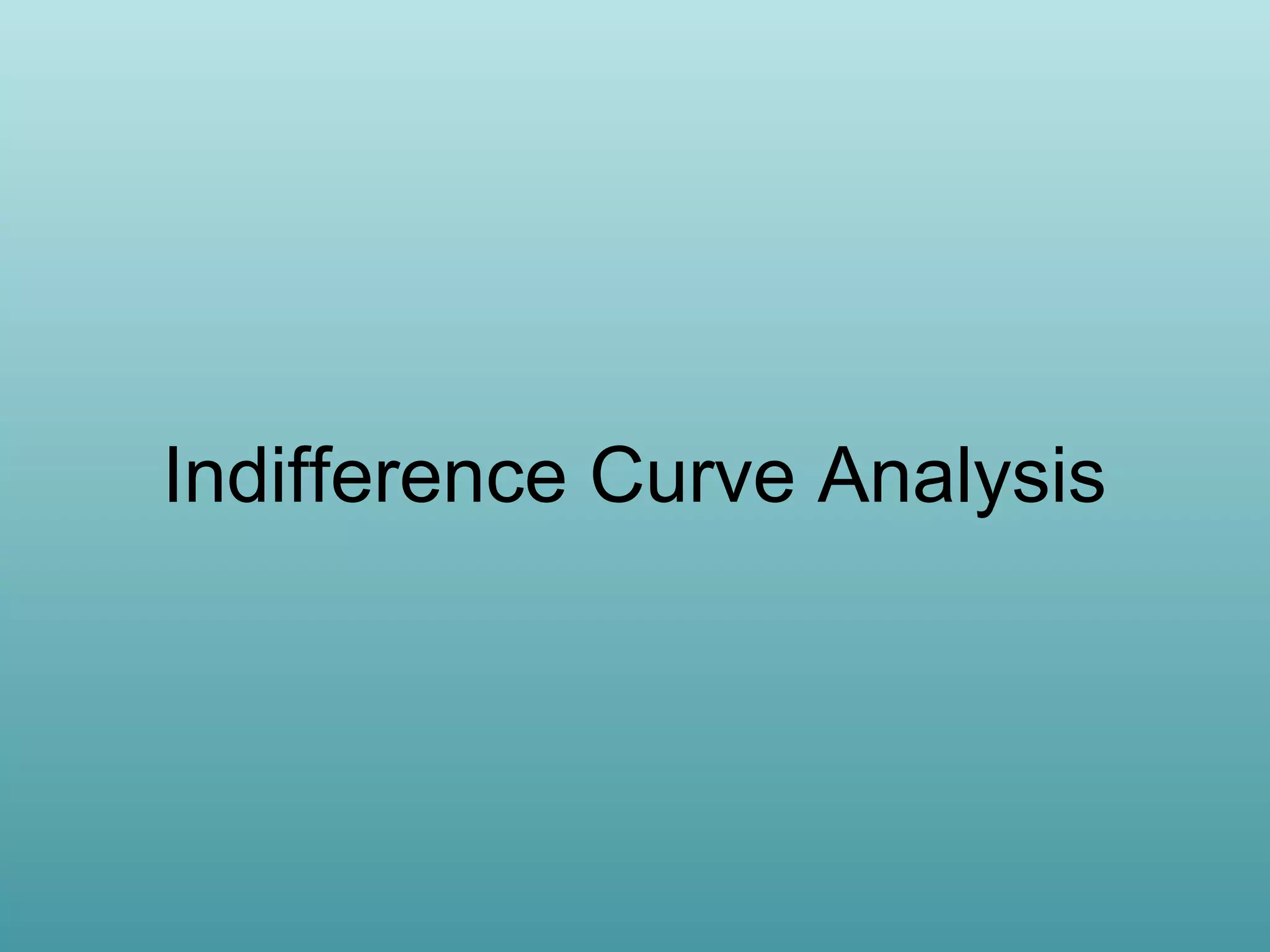 Indifference Curve Analysis

 