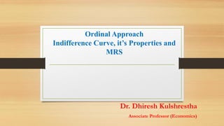 Ordinal utility indifference curve properties and MRS | PDF