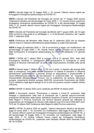 VISTO il decreto legge del 16 maggio 2020, n. 33, recante “Ulteriori misure urgenti per
fronteggiare l’emergenza epidemiol...