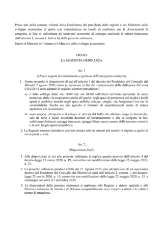 Preso atto della comune volontà della Conferenza dei presidenti delle regioni e del Ministero dello
sviluppo economico di ...