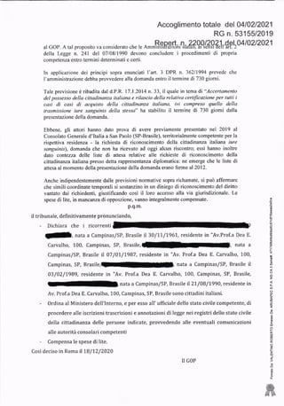 Ordinanza 702 bis Tribunale di Roma - www.piccolorinaldi.com