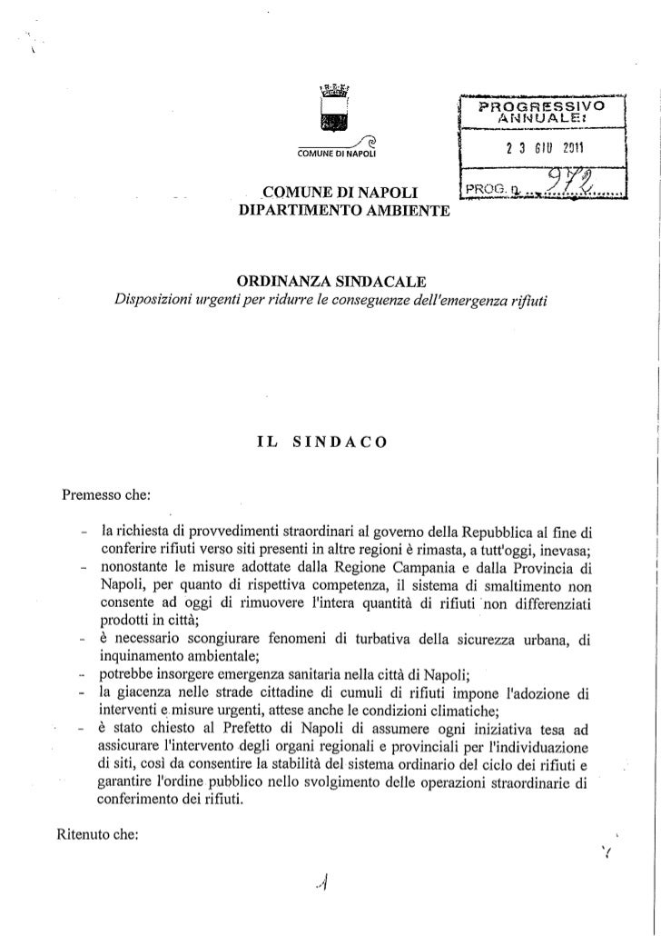 Ordinanza sindacale 972 del 23.06.2011