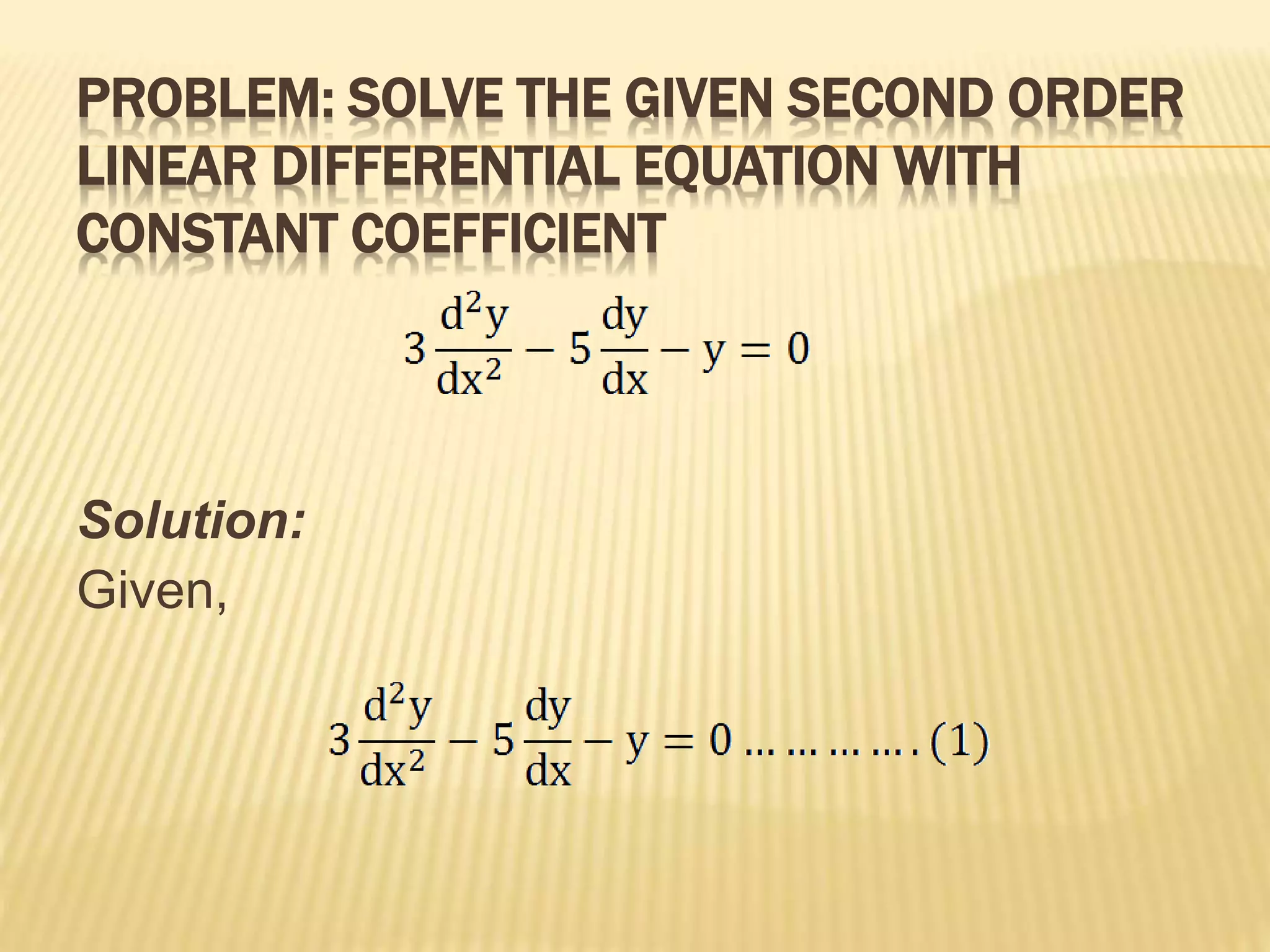 Ordinary and partial differential equations | PPTX