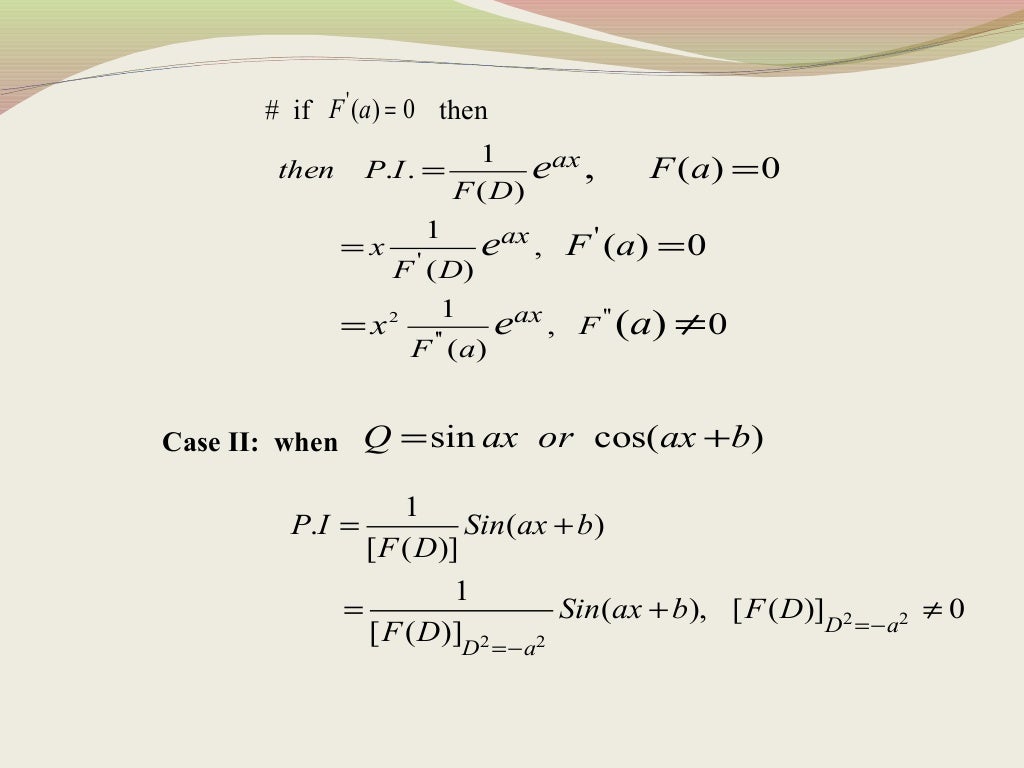 Linear differential equation with constant coefficient