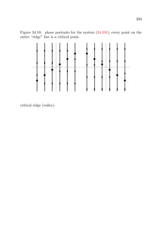 393
Figure 34.10: phase portraits for the system (34.101); every point on the
entire “ridge” line is a critical point.
critical ridge (valley).
 