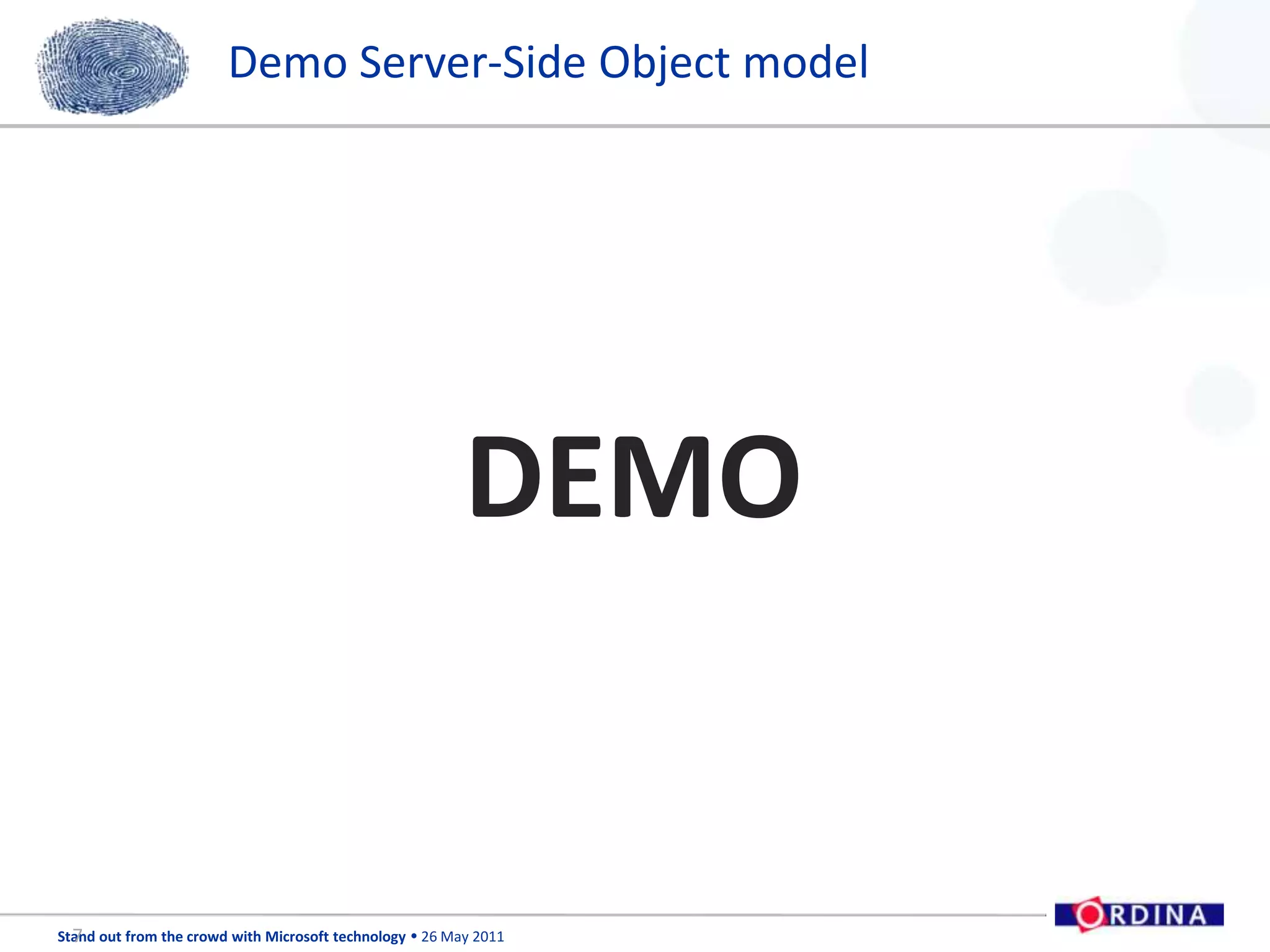 Demo Server-Side Object modelDEMO7
