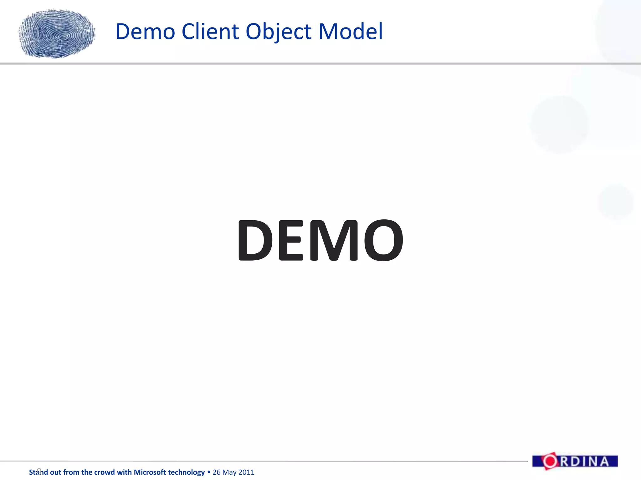 Demo Client Object ModelDEMO9