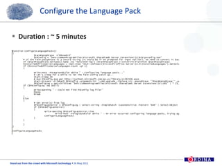 Configure the Language PackDuration : ~ 5 minutes