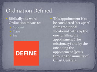 Ordination intensive 2014 | PPT