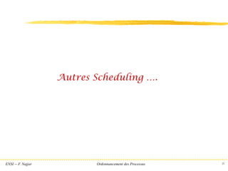 ENSI -- F. Najjar Ordonnancement des Processus
Autres Scheduling ….
25
 