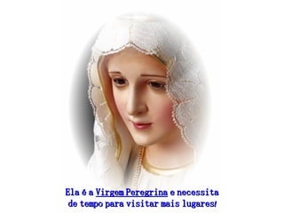 Ela é a  Virgem Peregrina  e necessita  de tempo para visitar mais lugares!   
