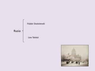 Fiódor Dostoievski

Rusia
Liev Tolstoi

 
