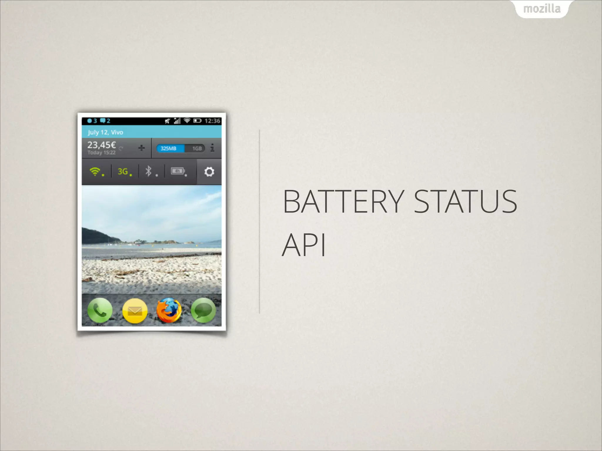 BATTERY STATUS
API

 