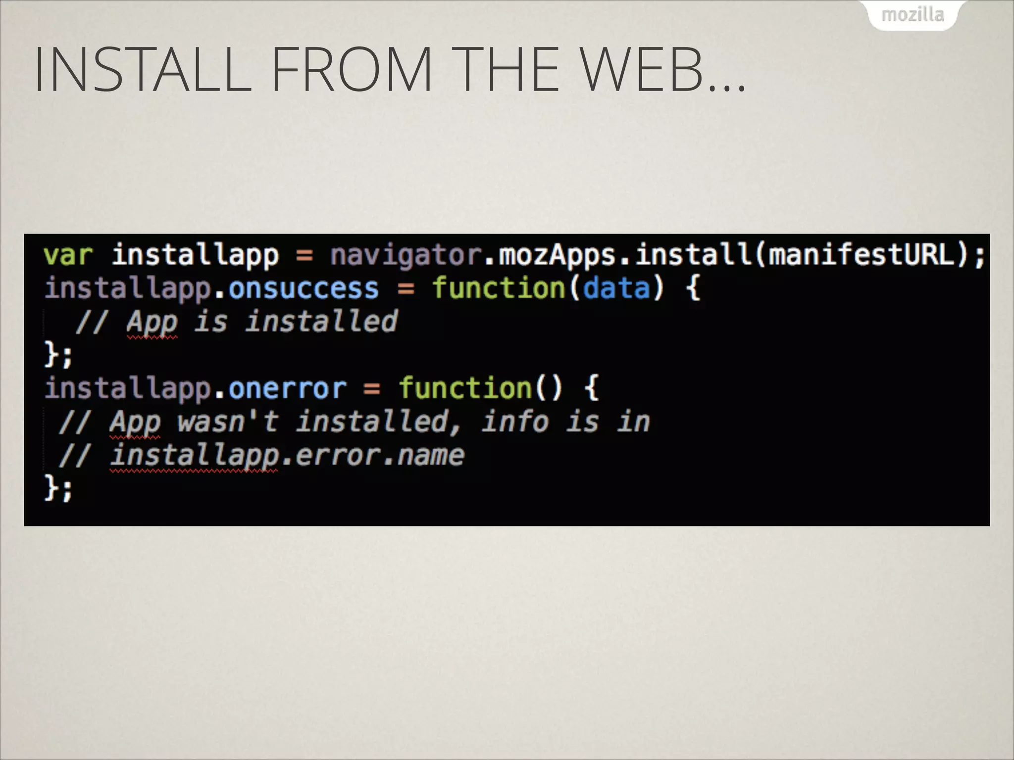 INSTALL FROM THE WEB…

 
