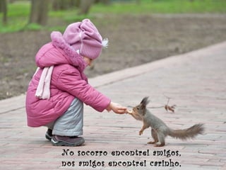 No socorro encontrei amigos,
nos amigos encontrei carinho,

 