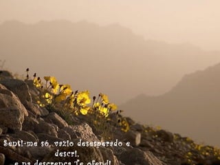 Senti-me só, vazio desesperado e
descri,

 