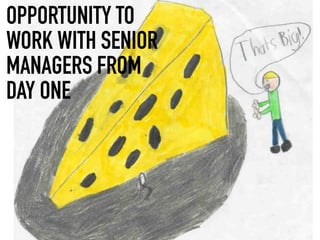 OPPORTUNITY TO
WORK WITH SENIOR
MANAGERS FROM
DAY ONE
 