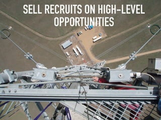 SELL RECRUITS ON HIGH-LEVEL
       OPPORTUNITIES
 