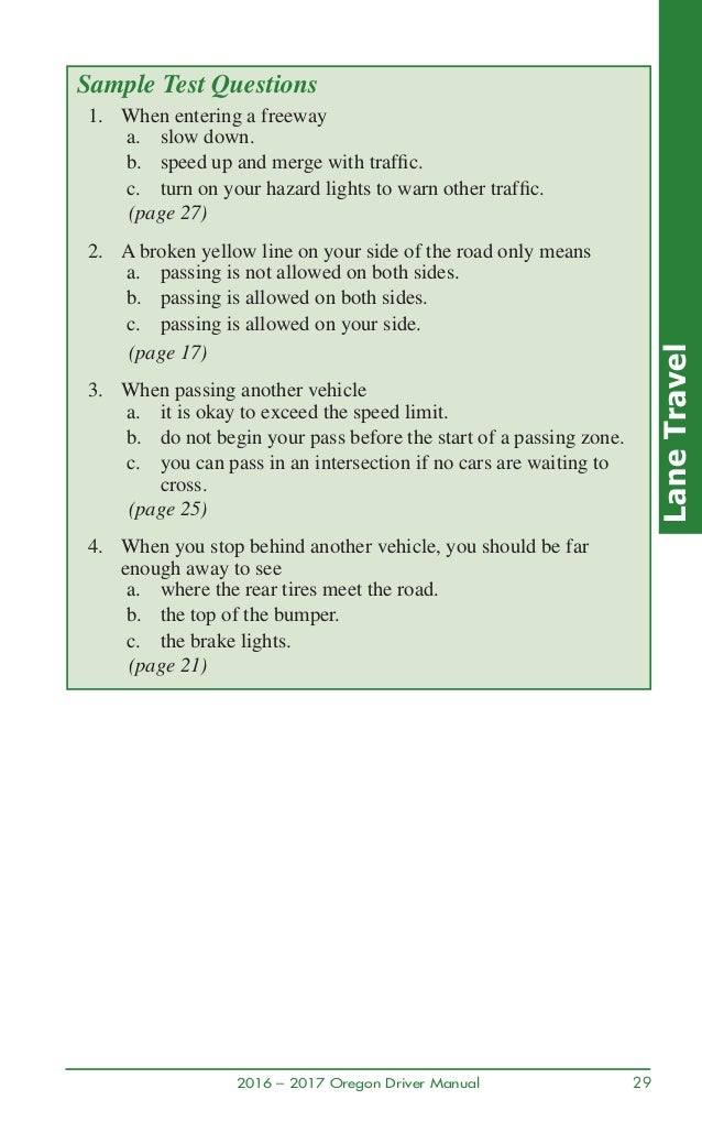 Oregon driver manual (2016 2017)