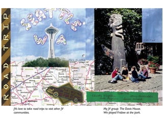 JVs love to take road trips to visit other JV
communities.
My JV group: The Davis House.
We played Frisbee at the park.
 