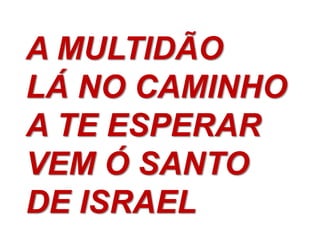 A MULTIDÃO
LÁ NO CAMINHO
A TE ESPERAR
VEM Ó SANTO
DE ISRAEL
 