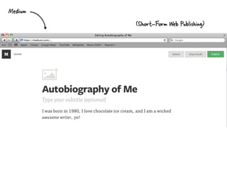 Medium
(Short-Form Web Publishing)
 