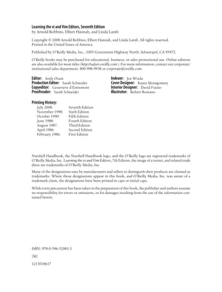 O reilly.learning.the.vi.and.vim.editors.7th.edition.jul.2008[hay] | PDF