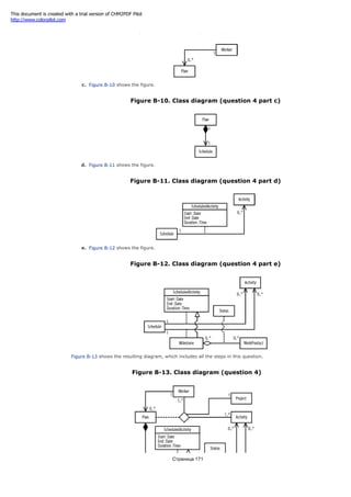 Figure B-9. Class diagram (question 4 part b)
c. Figure B-10 shows the figure.
Figure B-10. Class diagram (question 4 part c)
d. Figure B-11 shows the figure.
Figure B-11. Class diagram (question 4 part d)
e. Figure B-12 shows the figure.
Figure B-12. Class diagram (question 4 part e)
Figure B-13 shows the resulting diagram, which includes all the steps in this question.
Figure B-13. Class diagram (question 4)
Страница 171
This document is created with a trial version of CHM2PDF Pilot
http://www.colorpilot.com
 