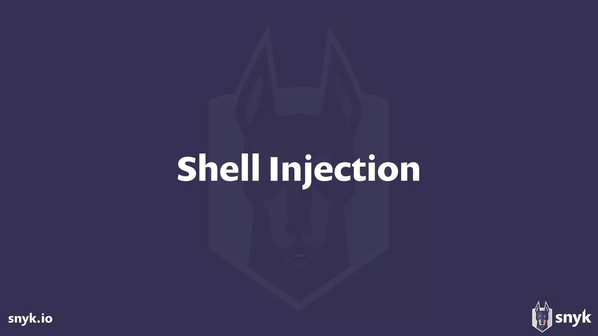 snyk.io
Shell Injection
 