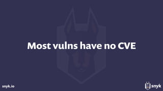 snyk.io
Most vulns have no CVE
 