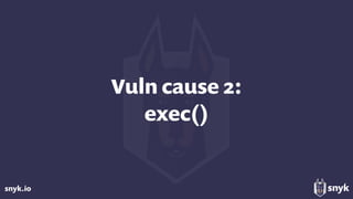 snyk.io
Vuln cause 2: 
exec()
 