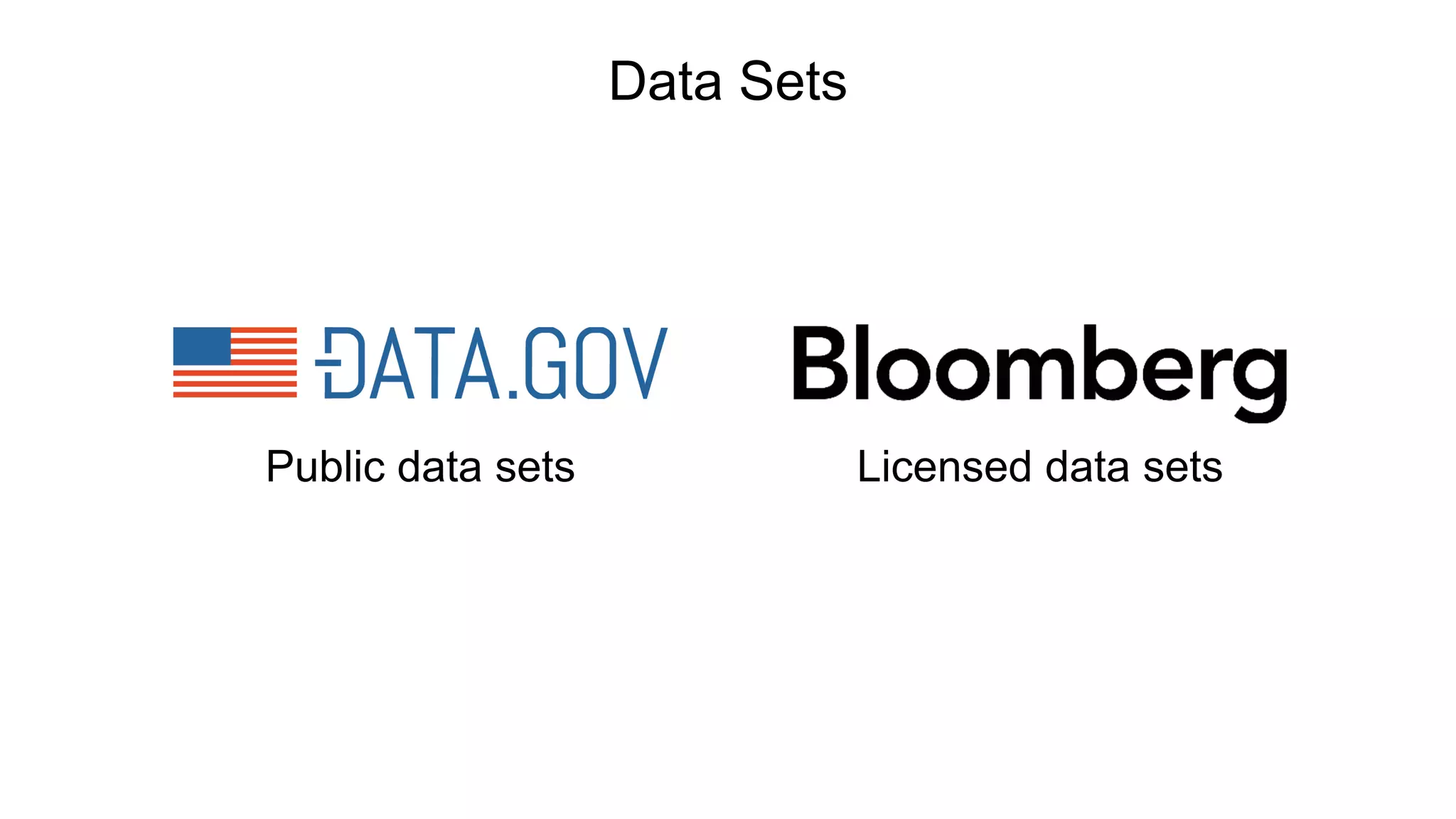 Data Sets
Licensed data setsPublic data sets
 