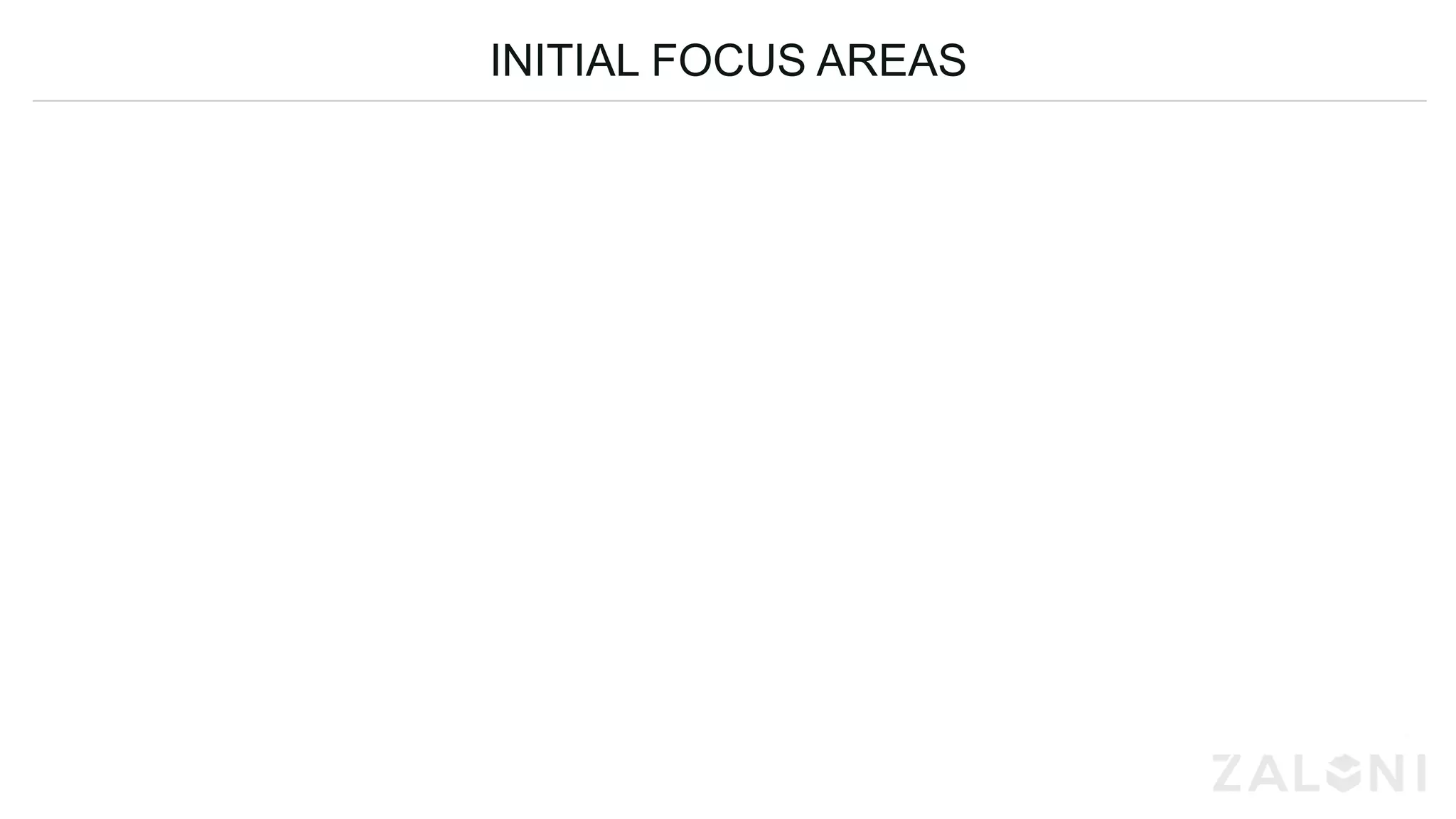INITIAL FOCUS AREAS
 
