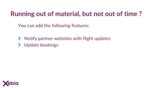 Running out of material, but not out of time ?
You can add the following features:
Notify partner websites with flight updates
Update bookings
 