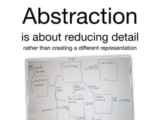 Abstraction

is about reducing detail

rather than creating a diﬀerent representation
 