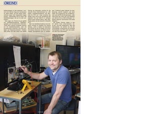 ■
192 TELE-audiovision International — The World‘s Largest Digital TV Trade Magazine — 09-10/2013 — www.TELE-audiovision.com
tellitenanlagen im Jahr absetzen,“ erin-
nert sich Partner Sigurour Gunnarsson
an diese Zeiten, als das kleine Unter-
nehmen sogar zwei Angestellte tragen
konnte. „Heutzutage sind es etwa 150
Satellitenanlagen, die wir im Jahr ver-
kaufen.“
Das Lager von Öreind ist gut gefüllt
mit Installationsmaterial, Satelliten-
spiegeln und terrestrischen Antennen.
„Etwa 40% unseres Umsatzes machen
wir mit Satellitenbauteilen, 10% mit
terrestrischen Antennen und 20% ent-
fallen auf Reparaturarbeiten.“ Bleiben
30% übrig und dies sehen die beiden
Partner als besonders wichtig für die
Zukunft ihres Unternehmens an: „Wir
bieten Installatonsmaterial und Bau-
teile für IPTV an.“ Zwar erwarten die
beiden auch durch die Umstellung des
digitalen TVs auf DVB-T2 in wenigen
Jahren einen kleinen Boom, aber lang-
fristig sehen sie die Zukunft im Bereich
IPTV.
Aber der Satellitenempfang wird wei-
terhin wichtig im Angebot von Öreind
bleiben. „Hier in Island ist besonders
der ASTRA auf 28.2E beliebt und schon
mit kleinen Antennen von 85cm Durch-
messer durchgehend gut zu empfan-
gen.“ Praktisch jeder Isländer ist zwei-
sprachig, spricht englisch und kann
daher die Programme aus Großbritan-
nien vom ASTRA 28.2E geniessen. „Wer
freie Sicht hat, kann hier die Satelliten
von 42E bis hin zu 30W emfangen,“ er-
läutert Sigurour Gunnarsson die lokale
Situation.
Die beiden Partner haben in den
25 Jahren ihres Unternehmens vie-
le Auf- und Abs mitgemacht, aber alle
überstanden. So werden sie mit der
rechtzeitigen Hinwendung auf künftige
Technologien wie IPTV auch die weite-
ren Jahre gut überstehen.
Sigurour Gunnarsson
ist ebenfalls Gründer
und Partner von
Öreind und kümmert
sich vor allem um die
Reparaturwerkstatt.
 