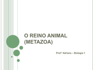 O REINO ANIMAL
(METAZOA)
          Prof.ª Adriana – Biologia 1
 