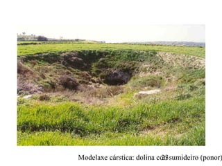 Modelaxe cárstica: dolina con sumideiro (ponor)23
 