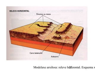 Modelaxe arxilosa: releve horizontal. Esquema x25
 