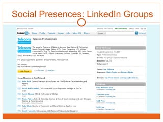 Social Presences: LinkedIn Groups 
