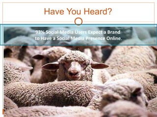 Have You Heard? 93% Social Media Users Expect a Brand  to Have a Social Media Presence Online . 