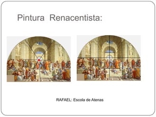 Pintura Renacentista:
RAFAEL: Escola de Atenas
 