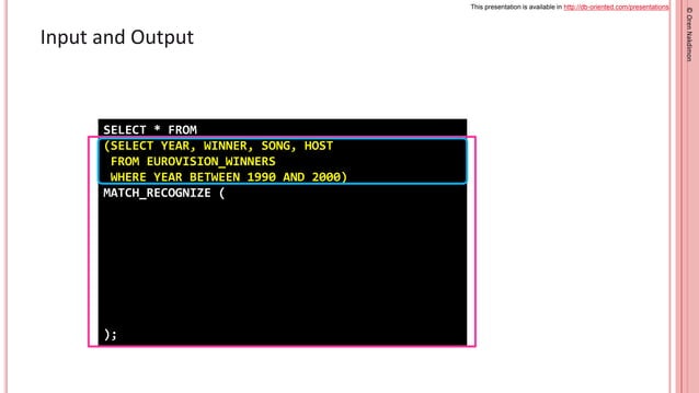 Oren Nakdimon - Oracle SQL Pattern Matching Made Easy | PPT