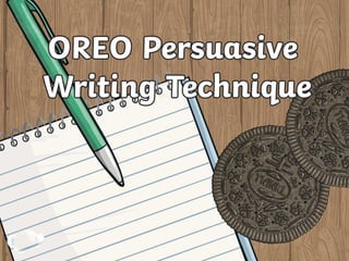 Oreo Speaking Frame Mastering the OREO Persuasive Writing Technique for Students | PPTX