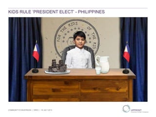 KIDS RULE ‘PRESIDENT ELECT’ - PHILIPPINES
COMMUNITY/CONVERSION | OREO | 19 JULY 2013
 